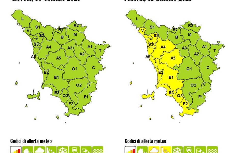 In Toscana torna l’allerta meteo per rischio idrogeologico e temporali forti