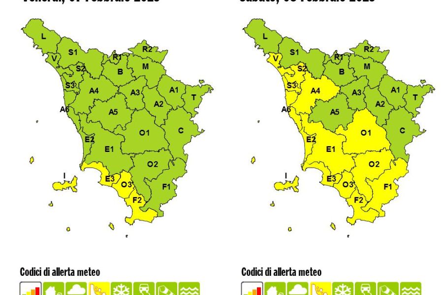 Allerta meteo, la Toscana torna in codice giallo per rischio idrogeologico