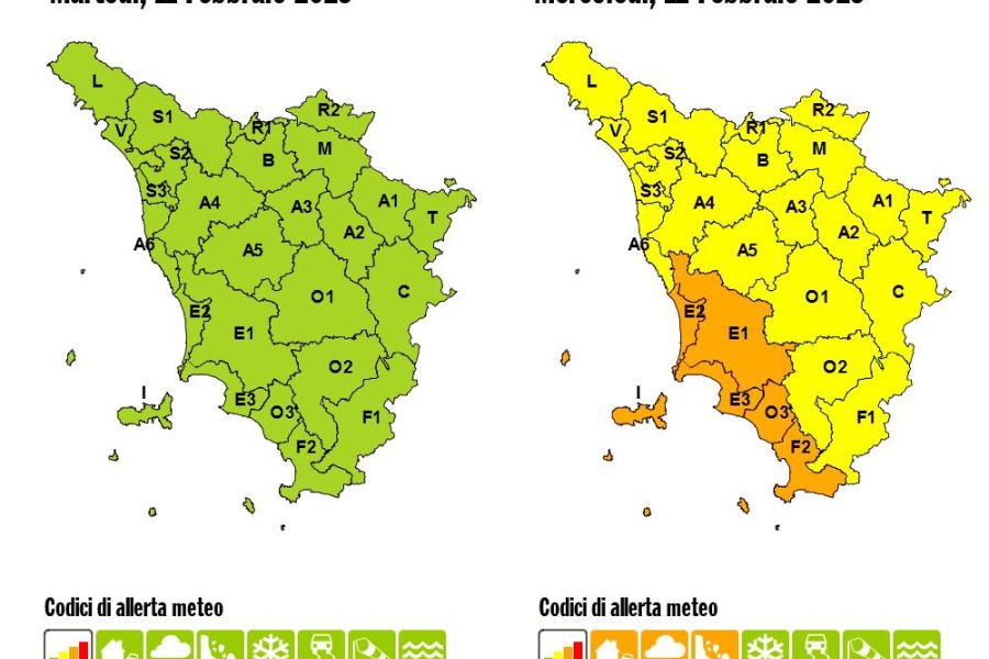 Allerta meteo, in Toscana torna il codice arancione per rischio idrogeologico e temporali